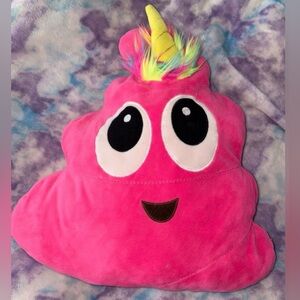 Pink "Poonicorn 16 Plush" Poo Emoji Pillow